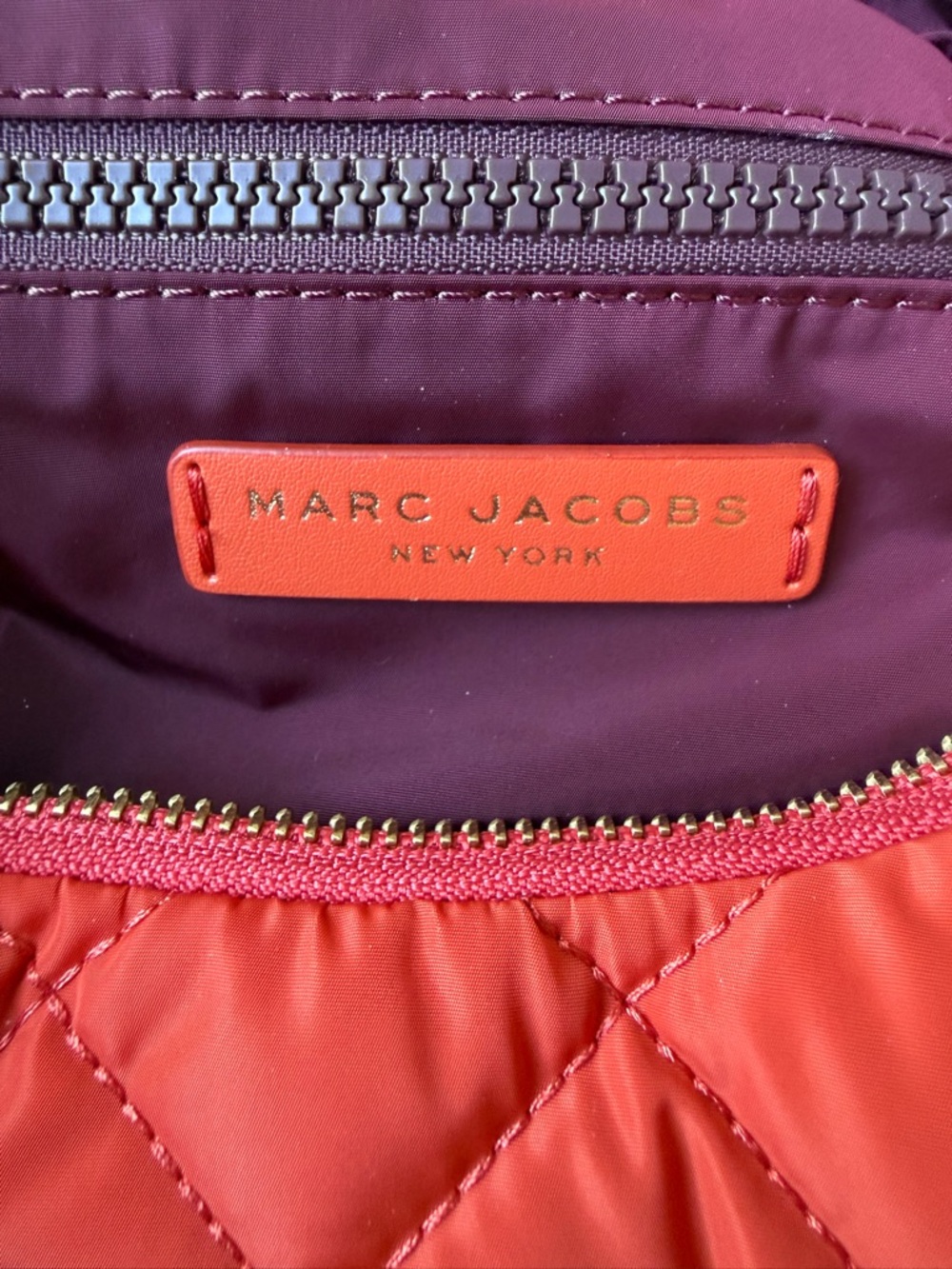 Marc Jacobs Quilted Nylon Shoulder Bag – Sunset Red | Gold Hardware | NWT - Picture 8 of 13